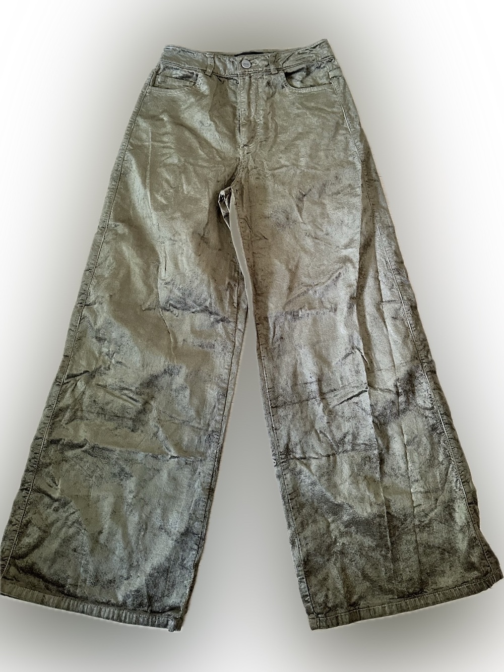 PAIGE Women's Wide-Leg Corduroy Jeans in Olive